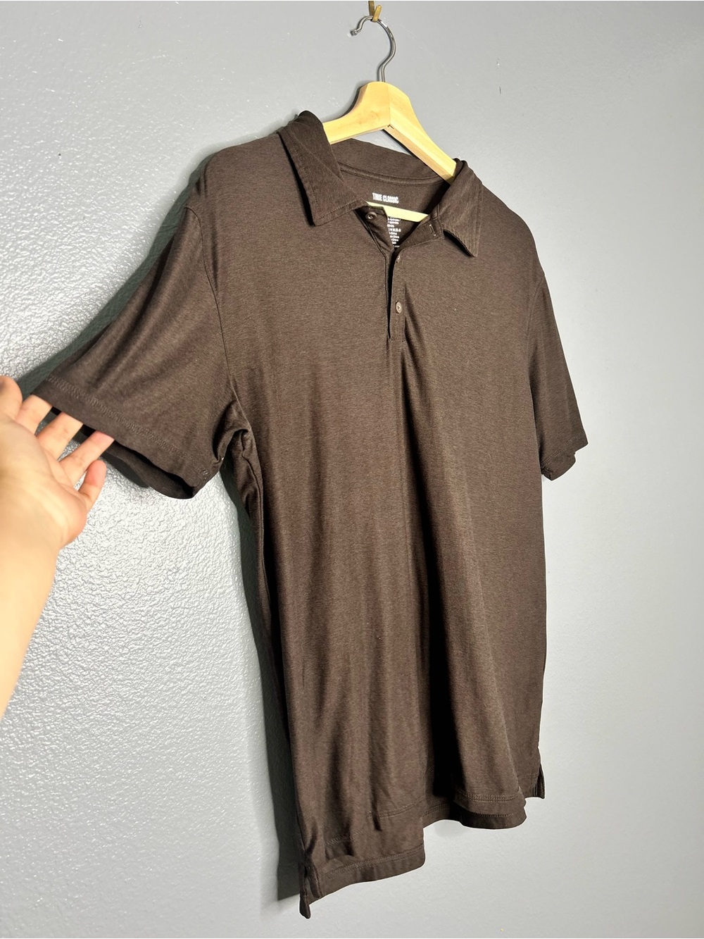 True Classic Men's Short-Sleeve Polo Shirt - Brown Large